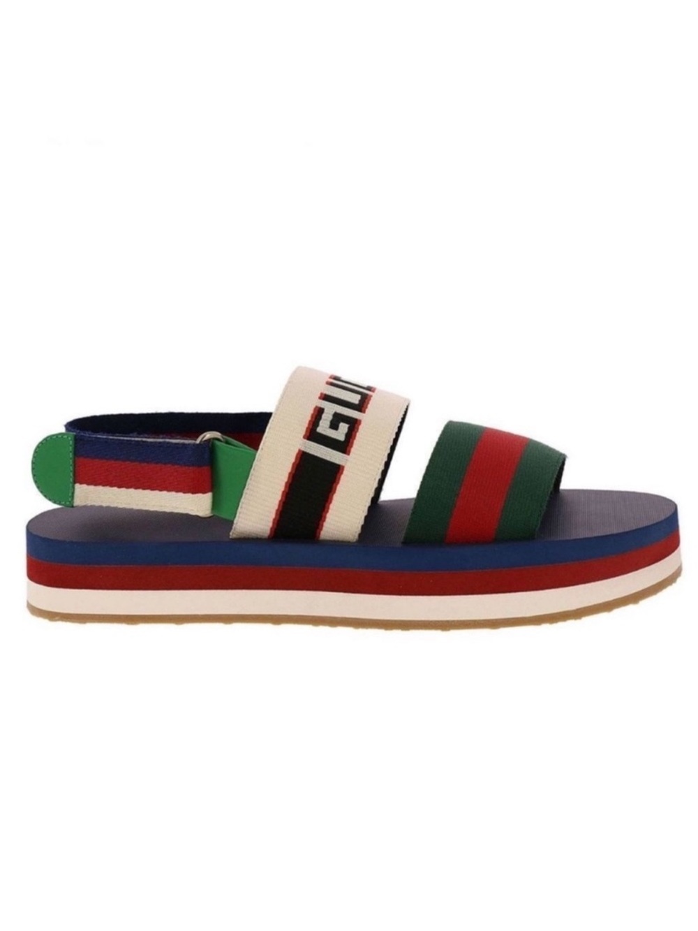 Gucci Logo Web Nylon Platform Sandals Sz 38/7.5-8